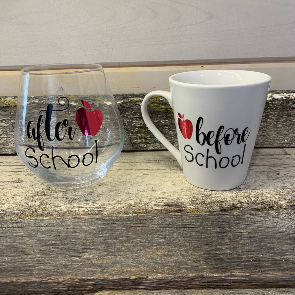 Teacher Gift- Wine Glass & Mug Set